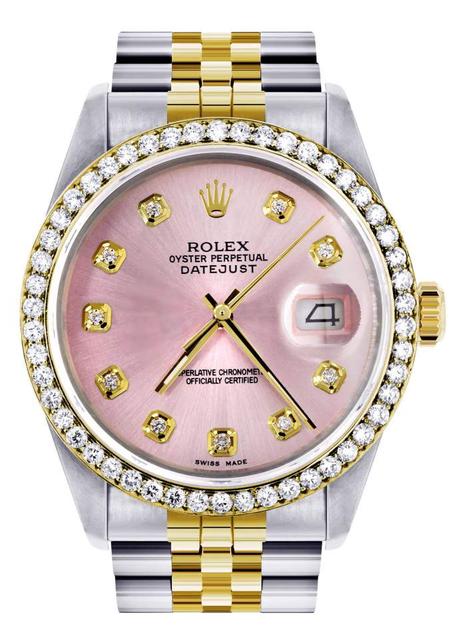 Gold Rolex Datejust Watch for Men | 31Mm | Pink Dial | Jubilee Band