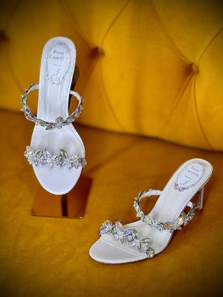 René Caovilla  Eden 60 Crystal-embellished Sandals in Satin