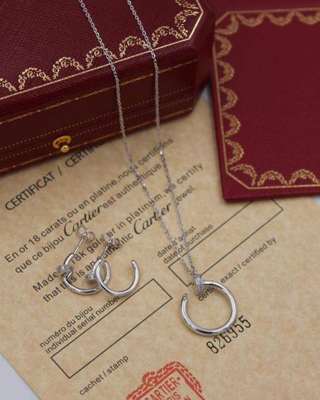 Cartier Necklace + Earrings silver