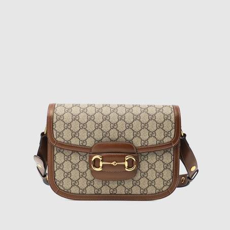 Gucci Horsebit 1955 shoulder bag brown - white