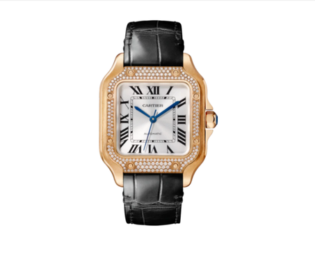 SANTOS DE CARTIER WATCH BLACK - ROSE GOLD