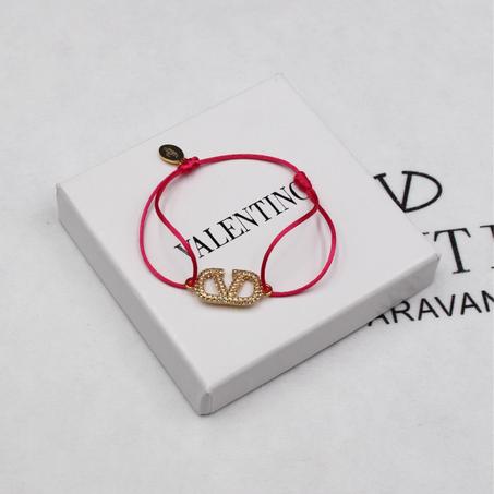 VLOGO SIGNATURE BRACELET IN COTTON AND CRYSTAL