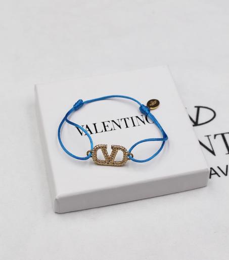 VLOGO SIGNATURE BRACELET IN COTTON AND CRYSTAL