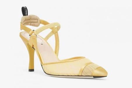 FENDI SLINGBACK PUMPS YELLOW