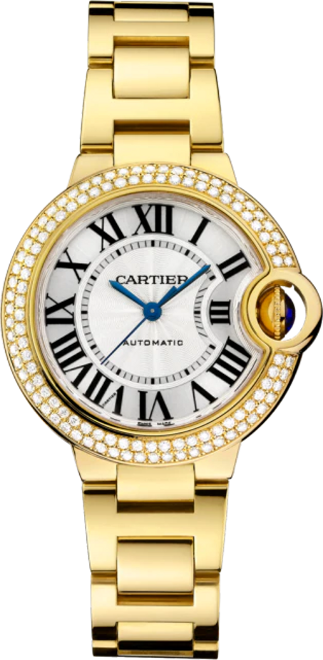 BALLON BLEU DE CARTIER WATCH GOLD WITH STONES