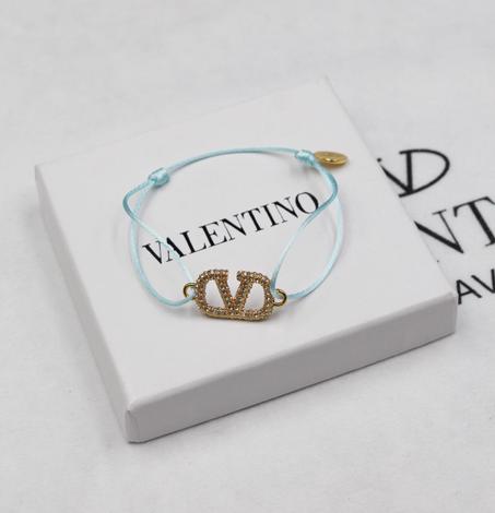 VLOGO SIGNATURE BRACELET IN COTTON AND CRYSTAL