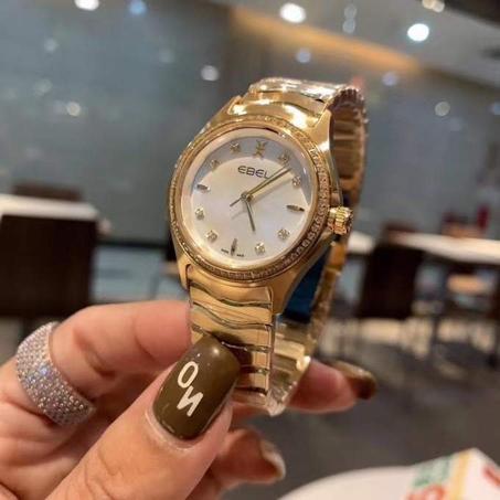 EBEL WAVE ALL GOLD - WHITE WITH DIAMOND