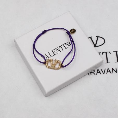 VLOGO SIGNATURE BRACELET IN COTTON AND CRYSTAL