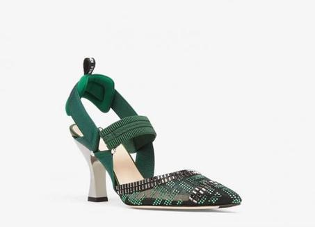 FENDI SLINGBACK PUMPS GREEN