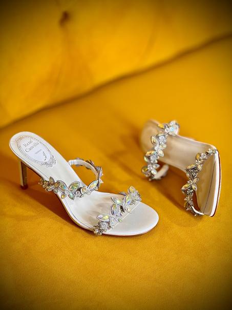 Eden 60 Crystal-embellished Sandals in Satin