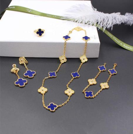 فان كليف طقم كامل سوار + سلسلة + أقراط + خاتم