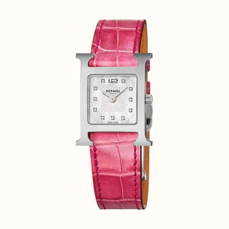 Heure H watch Raspberry-Silver