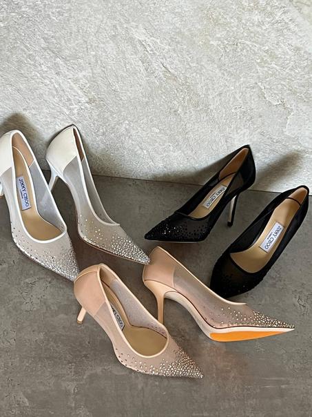 Jimmy Choo  Follow Love 85 Pumps in Degradé Crystal Mesh