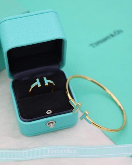 TIFFANY T TERQUOISE WIRE BRACELET+ RING