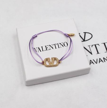 VLOGO SIGNATURE BRACELET IN COTTON AND CRYSTAL