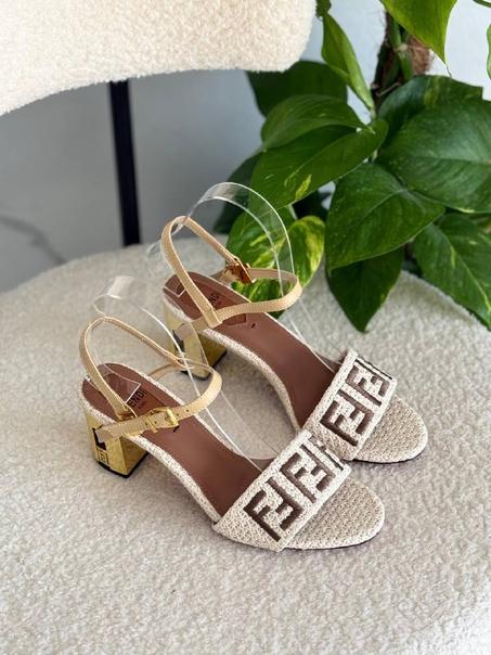 Fendi jacquard medium-heeled sandals