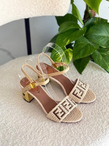 Fendi jacquard medium-heeled sandals