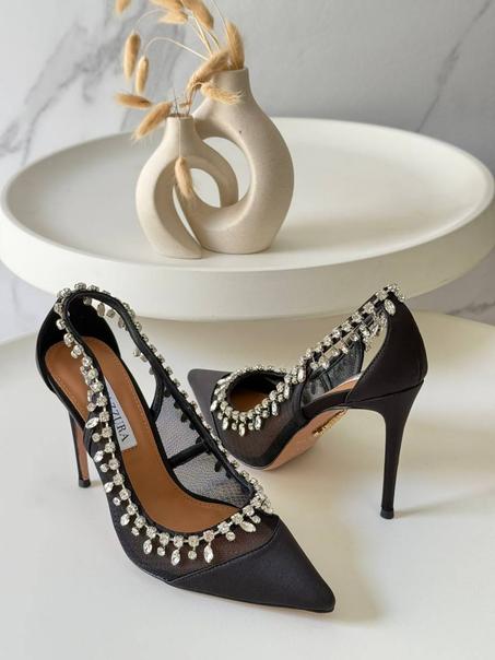 Aquazzura Crystal Crush 105 Pumps in Mesh