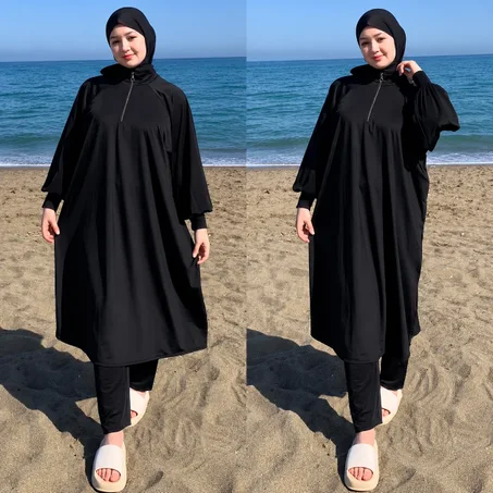Burkini chahinaz ، خفيف، مريح، ومقاوم للماء