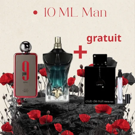 10 ML 9PM REBEL + LE BEAU LE PARFUM + CLUB DE NUIT GRATUIT