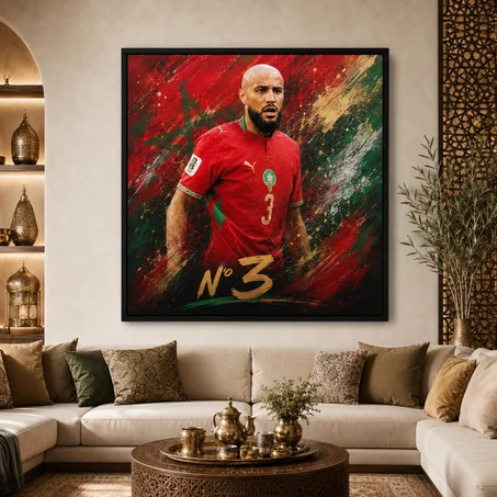 Tableau mural Football  Pop Art - Décoration salon chambre - Toile Canvas 70x70 cm