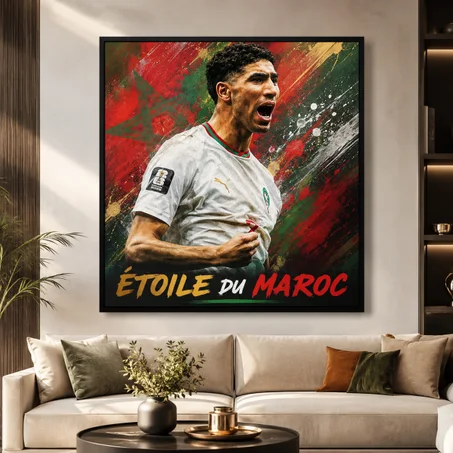 Tableau mural Football  Pop Art - Décoration salon chambre - Toile Canvas 70x70 cm