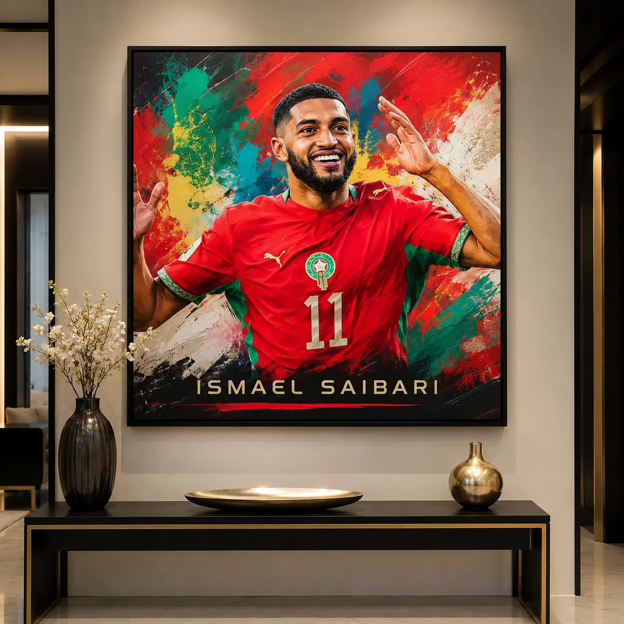 Tableau mural Football  Pop Art - Décoration salon chambre - Toile Canvas 70cmx70 cm