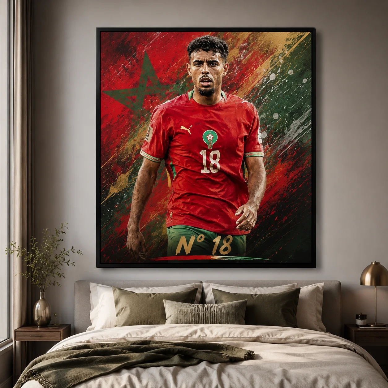 Tableau mural Football  Pop Art - Décoration salon chambre - Toile Canvas 70x70 cm