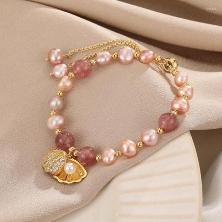 Bracelet strawberry quartz eau douce
