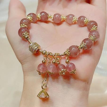 Bracelet strawberry quartz naturelle