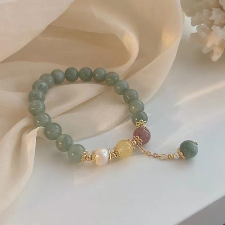bracelet jade citrine strawberry quartz