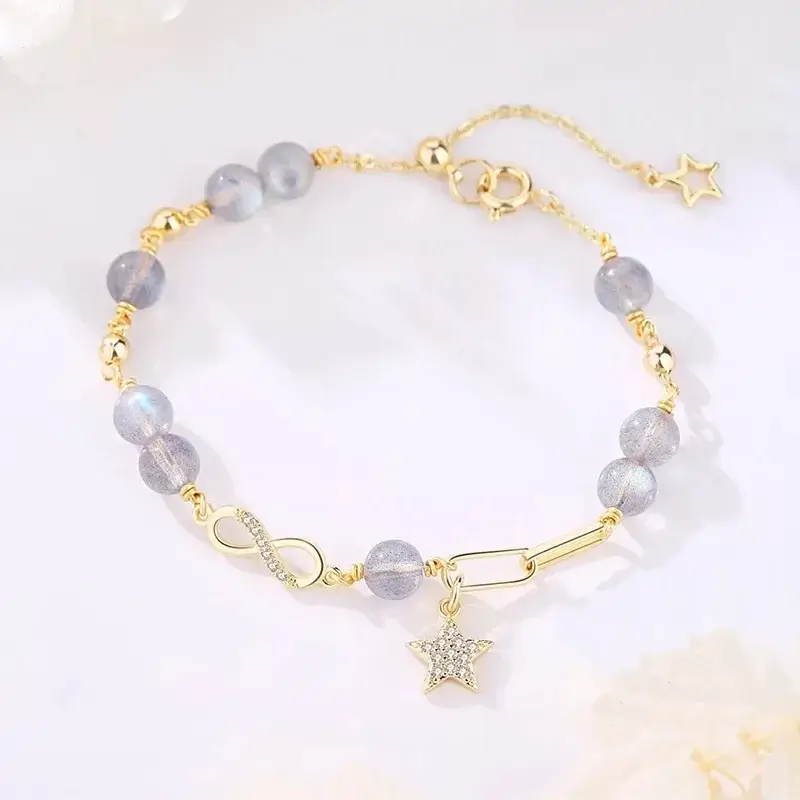 يرجى إجراء الطلب و سيتم التواصل معكم من أجل اللون    إسوارة راقية و أنيقة من حجر القمر الطبيعي حجر الأنوثة و الإبداع لموازنة المشاعر و تعزيز الهدوء الداخلي و حجر الستراوبيري كوارتز حجر المحبة