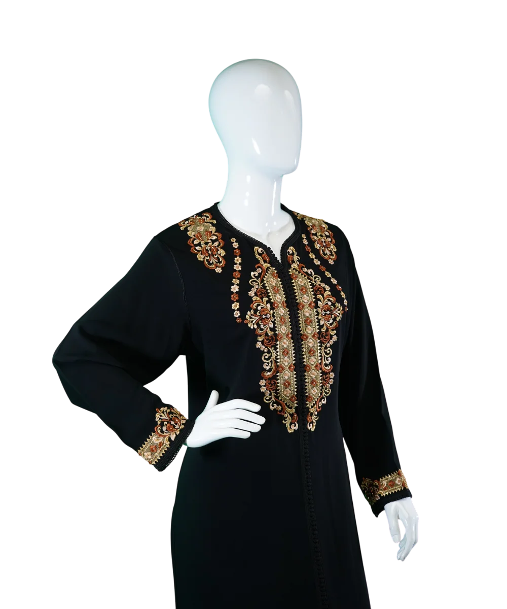 قفطان اسود مطروز