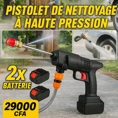 🔥(PROMOTION) Pistolet de nettoyage à haute pression 2 Batterie 🔥