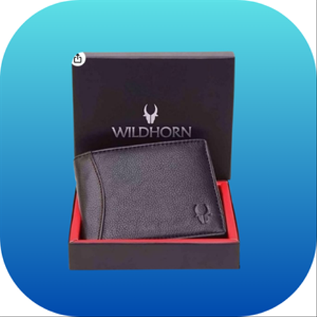 محفظة جلد طبيعي للرجال، أسود