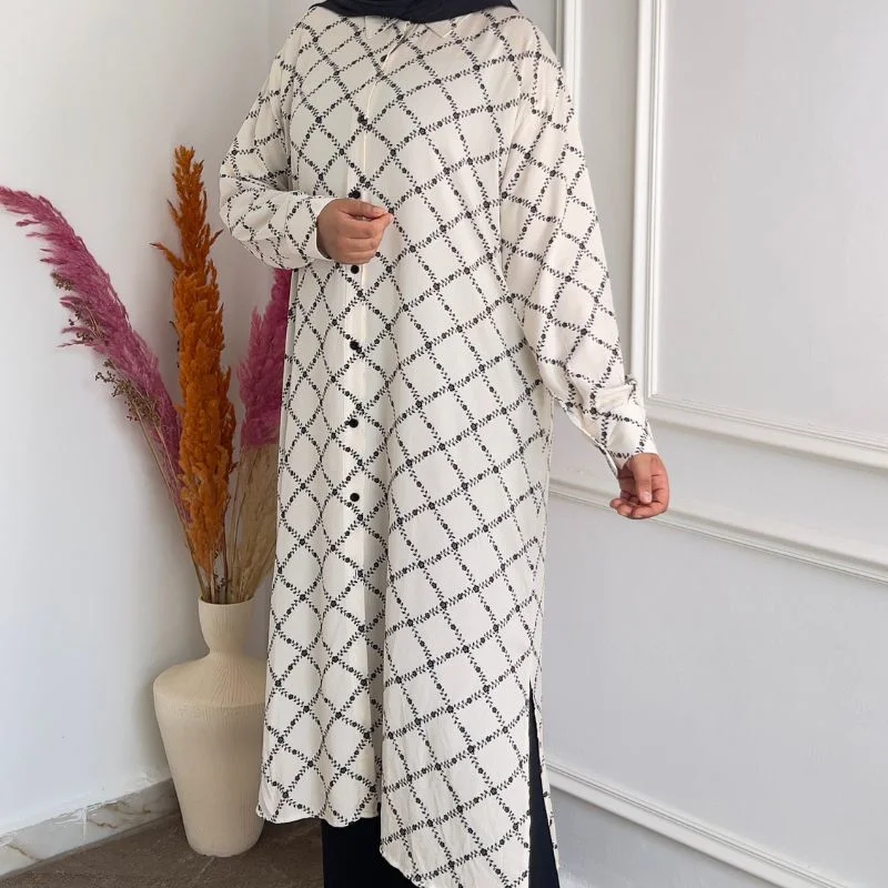 Chemise longue crème