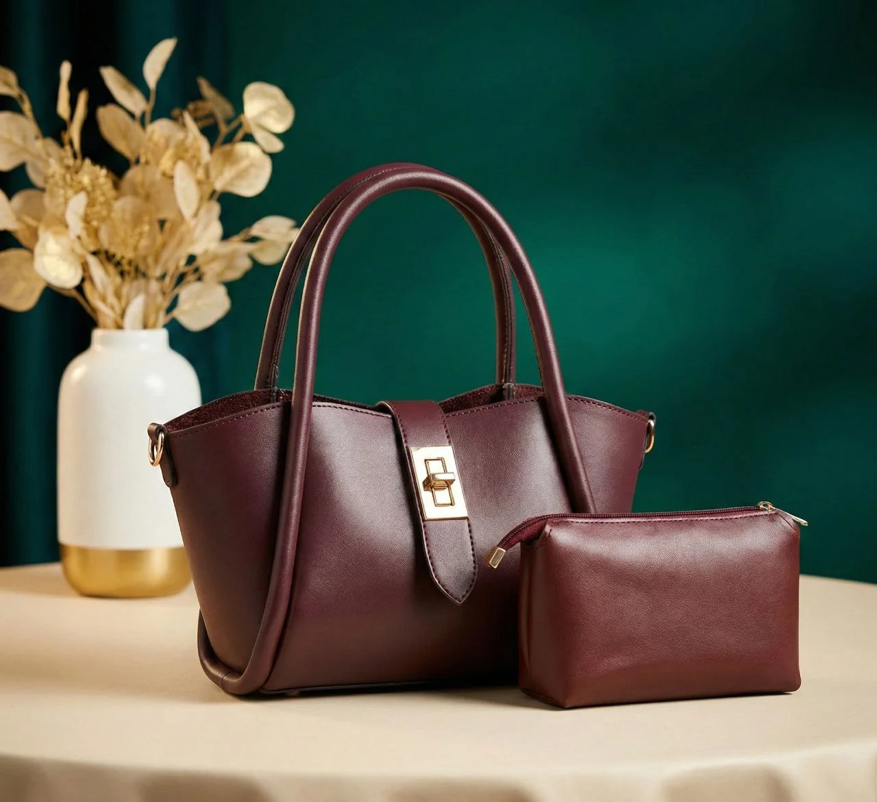 Ensemble Sac à Main & Pochette – Douce Élégance au Quotidien