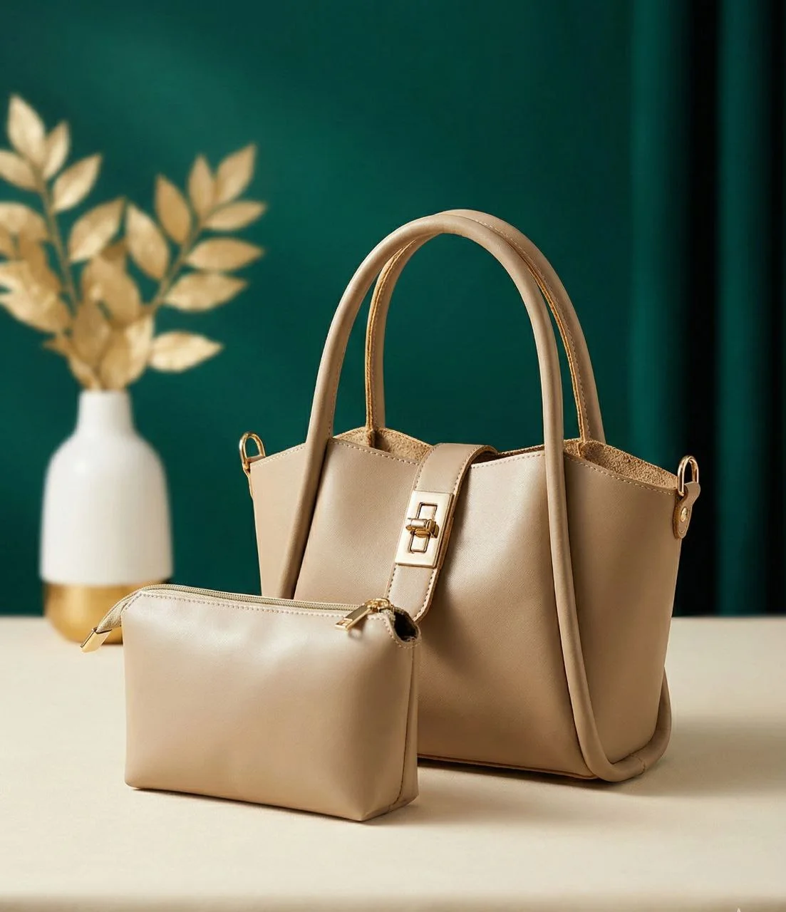 Ensemble Sac à Main & Pochette – Douce Élégance au Quotidien