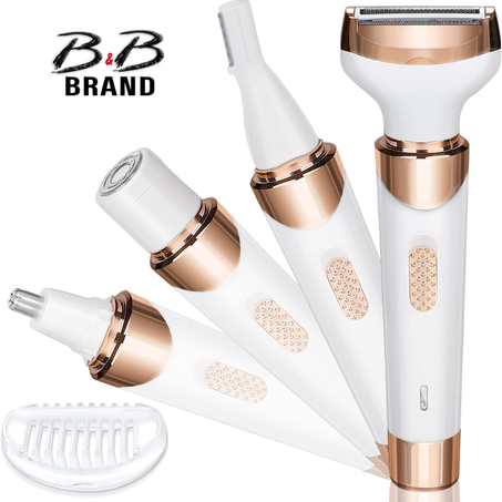 Rasoir électrique SMATIS pour homme et femme, rasoir 4 en 1 pour poils pubiens, cheveux mouillés et secs, épilateur sans fil