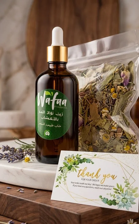 زيت نواة التمر المعزز بالأركان والأعشاب 🌿