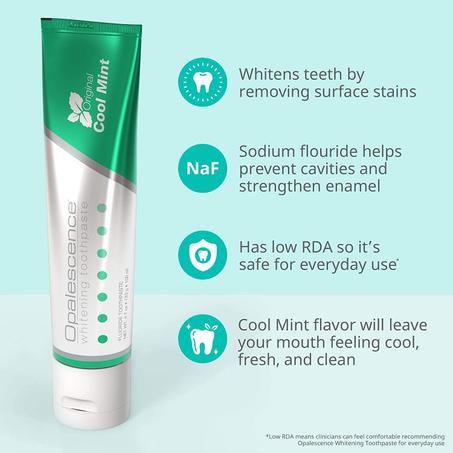 معجون أسنان أوباليسنس للتبييضOpalescence Whitening Toothpaste - Fluoride Oral Care - Cool Mint