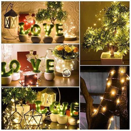 Guirlande lumineuse LED en fil de cuivre, bricolage, pour noël, fête de mariage, décoration intérieure LED سلسلة الأنوار عيد الميلاد حفل زفاف الديكور