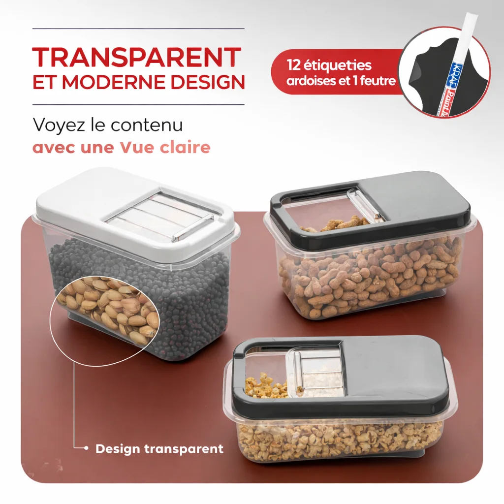 Set de 2 boîtes de conservation alimentaire – Capacité 8 L