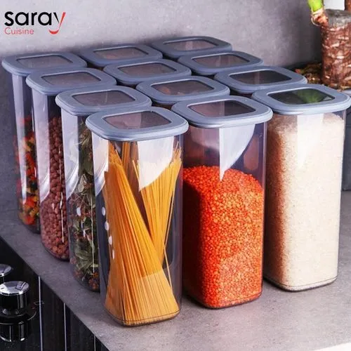 Saray Pack de 12 Boîtes de Rangement Alimentaires Hermétiques 1700 ml – Conservation des Aliments