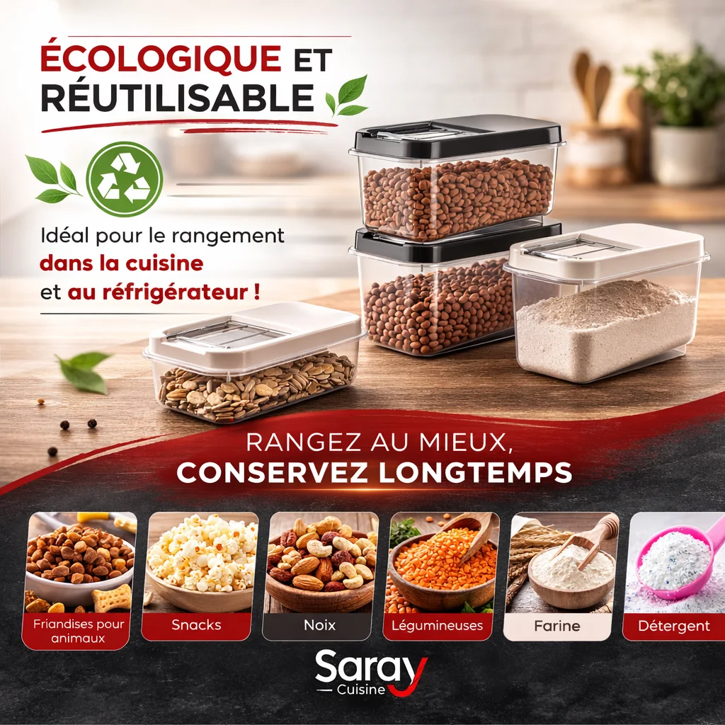 Set de 2 boîtes de conservation alimentaire – Capacité 8 L