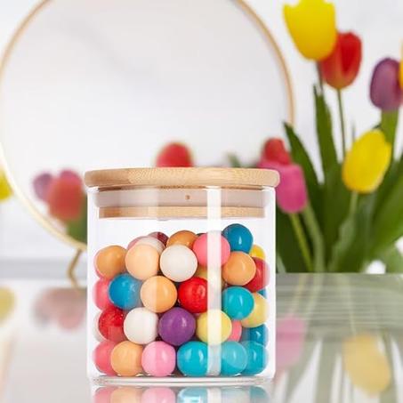 زجاج فاخرة بغطاء خشبي – مثالية للتخزين العصري