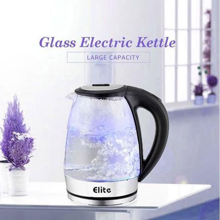 Bouilloire électrique en verre LED Max 2 Litres - Arrêt automatique