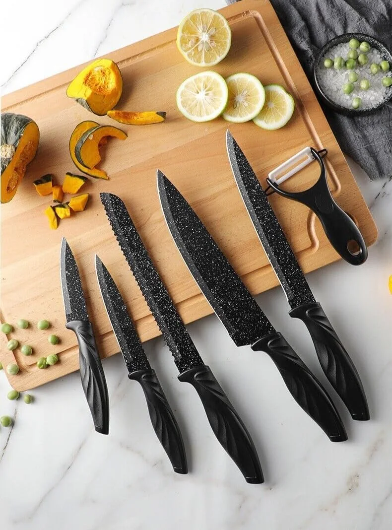 Set Couteaux Cuisine D.Perlla - 14 Pièces Acier Carbone, Bloc Acrylique Inclus