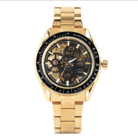 Montre classique de la marque SKMEI, Dorée Pour Homme Avec Fond Noir