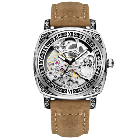 Montre classique de la marque SKMEI,  Maron Homme sur Fond Blanc